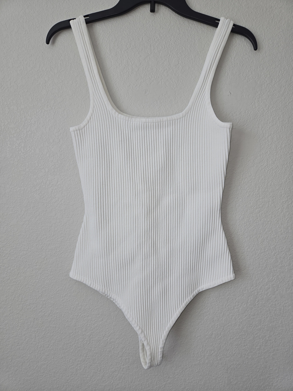Altar'd State White Ribbed Tank Bodysuit M